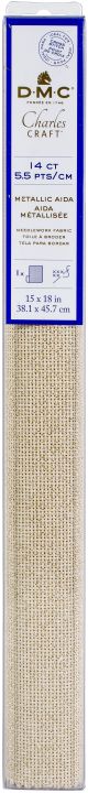 Charles Craft Metallic Aida 14 Count 15 Inch X18 Inch Box Gold