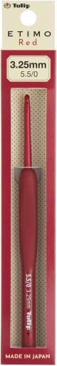 Tulip Etimo Red Crochet Hook W Per Cushion Grip 3.25m