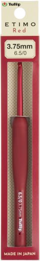 Tulip Etimo Red Crochet Hook W Per Cushion Grip 3.75mm