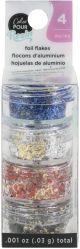 American Crafts Color Pour Resin Mix Ins 4 Per Pkg Reversible Foil Flakes