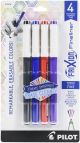 Pilot FriXion Fineliner Fine Pt. Erasable Marker Pen 4 Per Pkg Assorted