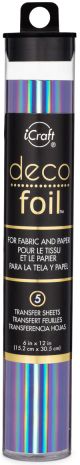 Deco Foil Specialty Transfer Sheets 6Inch X12Inch 5 Per Pkg Prince Periwinkle