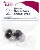Shank Back Animal Eyes 20mm 2 Per Pkg Brown