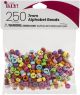 Alphabet Beads 7mm 250 Per Pkg Assorted Round With Bla