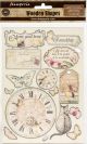 Stamperia Wooden Shapes A5 Clock And Labels Orchids