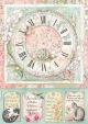 Stamperia Rice Paper Sheet A4 Clock Orchids and Cats