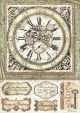 Stamperia Rice Paper Sheet A4 Clock and Mechanisms Lady Vagabond