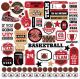 Basketball Cardstock Stickers 12 inch X12 inch Elements