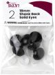 Shank Back Solid Eyes 18mm 2 Per Pkg Black