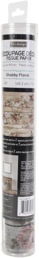 Prima Re Design Decoupage Decor Tissue Paper 19 InchX30 Inch 2 Per Pkg Shabby Floral