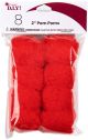 Pom Poms 2 inch 8 Per Pkg Red