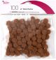 Pom Poms .5 inch 100 Per Pkg Brown
