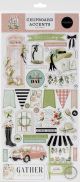 Flower Garden Chipboard 6 InchX13 Inch Accents