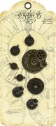 Graphic 45 Staples Decorative Metal Clocks 8 Per Pkg