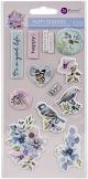 Watercolor Floral Puffy Stickers 12Per Pkg
