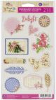 Julie Nutting Frayed Denim Chipboard Stickers 21 Per Pkg 