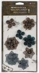 Finnabair Mechanicals Metal Embellishments Grungy Succulents 8 Per Pkg