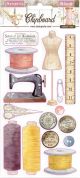 Stamperia Adhesive Chipboard 6 inch X12 inch Threads Romantic