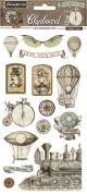 Stamperia Adhesive Chipboard 6 Inch X12 Inch Voyages Fantastiques