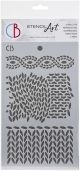 Ciao Bella Stencil Art Texture Stencil 5Inch X8Inch Knitting