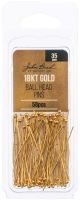 Ball Head Pins 35x.5mm 24ga 58 Per Pkg 18kt Gold Plated