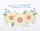 Jack Dempsey Stamped White Sampler 11 InchX14 Inch Welcome Sunflowers