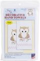 Jack Dempsey Stamped Decorative Hand Towel Pair 17 Inch X28 Inch Owl on Branch
