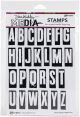Dina Wakley Media Cling Stamps 6inchX9inch Block Alphas