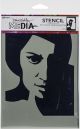 Dina Wakley Media Stencils 9 InchX6 Inch Pensive Face 1 pack of 1 piece