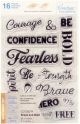 Couture Creations Sentiment Stamp Set 3.1 InchX4.5 Inch Brave and Bold 16 Per Pkg