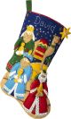 Bucilla Felt Stocking Applique Kit 18 Inch Long Three Wisemen