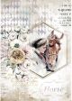 Stamperia Rice Paper Sheet A4Lady Frame Romantic Horses