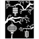 Stamperia Stencil 5.90 Inch X7.87 Inch Lanterns Sir Vagabond In Japan
