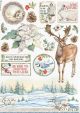 Stamperia Rice Paper Sheet A4 Poinsettia Winter Tales