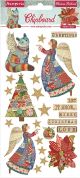 Stamperia Adhesive Chipboard 6 Inch X12 Inch Christmas Patchwork