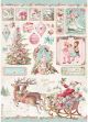 Stamperia Rice Paper Sheet A4Sleigh Pink Christmas