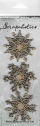 Scrapaholics Laser Cut Chipboard 2mm Thick Fancy Flakes 6 Per Pkg 2 inch 