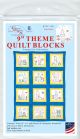 Jack Dempsey Themed Stamped White Quilt Blocks 9 Inch X9 Inch 12 Per Pkg Gnomes