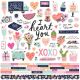 Happy Hearts Cardstock Stickers 12 inch X12 inch Combo