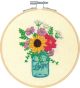 Dimensions Embroidery Kit 6 inch Round Floral Jar