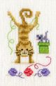 Vervaco Counted Cross Stitch Greeting Card Kit 4.25 Inch X6 Inch 3 Per Pk Playful Cats 14 Count