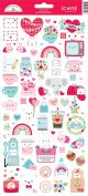 Doodlebug Cardstock Stickers 6 inch X13 inch Lots Of Love Icons