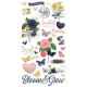 Simple Vintage Indigo Garden Chipboard Stickers 6 inch X12 inch 
