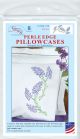 Jack Dempsey Stamped Pillowcases WWhite Perle Edge 2Per PkgLilacs