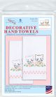Jack Dempsey Stamped Decorative Hand Towel Pair 17inchX28inch Kittens