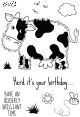 Woodware Clear Stamp 4 inch X6 inch Singles Fuzzie Friends Connie The Cow