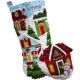 Bucilla Felt Stocking Applique Kit 18 inch Long Chistmas Town