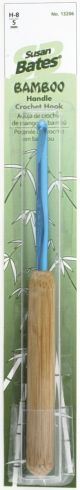 Susan Bates Bamboo Handle Silvalume Head Crochet Hook 5.5 inch Size H8 5mm