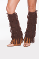 Halloween Wholesalers Fringed Tan Brown Boot Covers