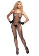 Leg Avenue Womens Fishnet Suspender Bodystocking Black One Size